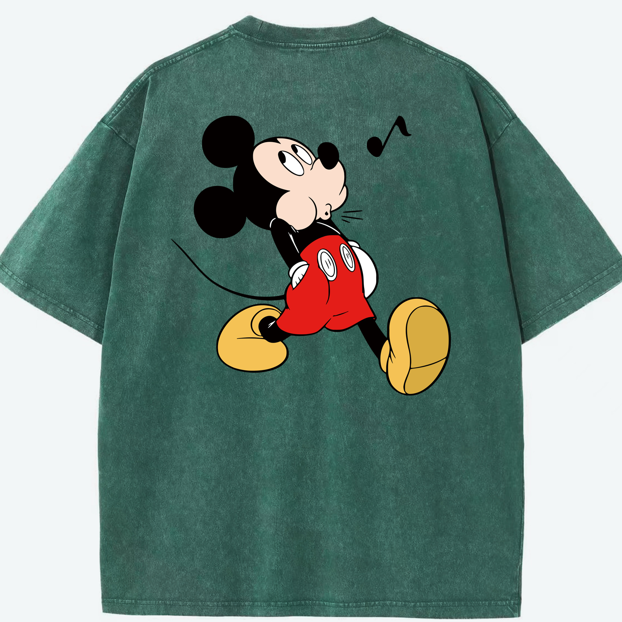 （画像用） ミッキーマウス Mickey Mouse 綿100% ヴィンテージ風 半袖Tシャツ（背面プリント）